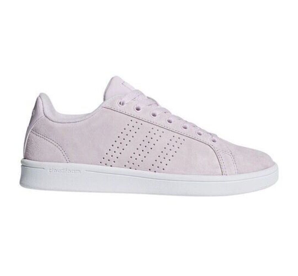 Adidas Women's Cloudfoam Advantage Lavender Genuine Suede Sneakers size 8/40/6.5